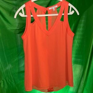!Naked Zebra Coral, Razor Back, Vneck, Cutout Slv blouse Tank P2P 18